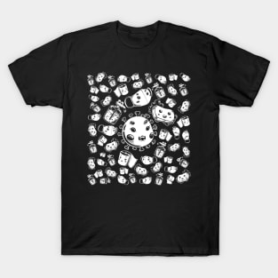 Corona virus cartoon character BW T-Shirt